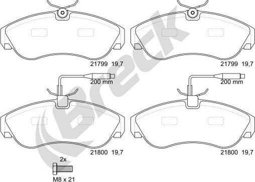 Breck 21799 00 703 10 - Тормозные колодки, дисковые, комплект autosila-amz.com