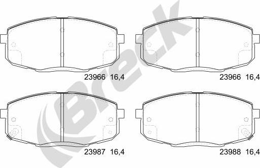 Breck 23966 00 701 10 - Тормозные колодки, дисковые, комплект autosila-amz.com