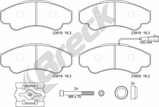 Breck 23919 00 703 10 - Тормозные колодки, дисковые, комплект autosila-amz.com