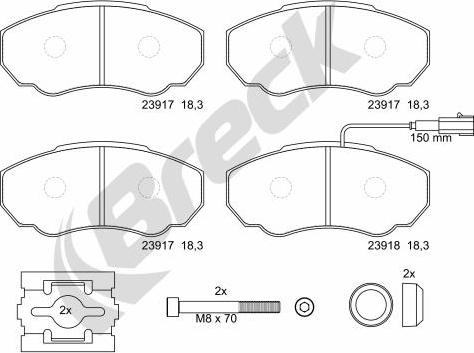 Breck 23917 00 703 10 - Тормозные колодки, дисковые, комплект autosila-amz.com