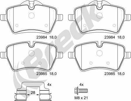 Breck 23984 00 701 00 - Тормозные колодки, дисковые, комплект autosila-amz.com