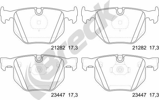 Breck 23447 00 702 00 - Тормозные колодки, дисковые, комплект autosila-amz.com