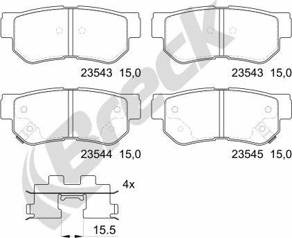 Breck 23543 00 704 10 - Тормозные колодки, дисковые, комплект autosila-amz.com