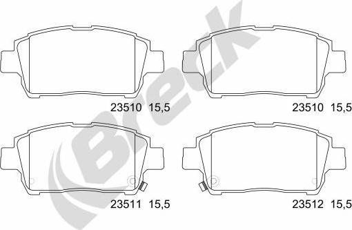 Breck 23510 00 702 10 - Тормозные колодки, дисковые, комплект autosila-amz.com