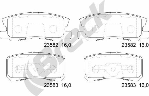 Breck 23582 00 702 00 - Тормозные колодки, дисковые, комплект autosila-amz.com