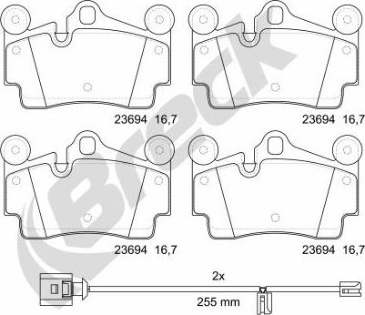 Breck 23694 00 553 00 - Тормозные колодки, дисковые, комплект autosila-amz.com