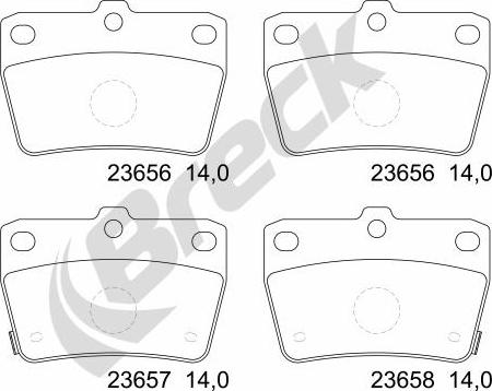 Breck 23656 00 702 10 - Тормозные колодки, дисковые, комплект autosila-amz.com