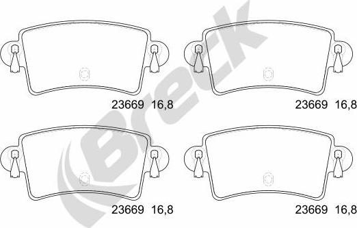 Breck 23669 00 703 10 - Тормозные колодки, дисковые, комплект autosila-amz.com