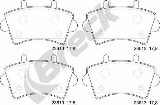 Breck 23613 00 703 00 - Тормозные колодки, дисковые, комплект autosila-amz.com