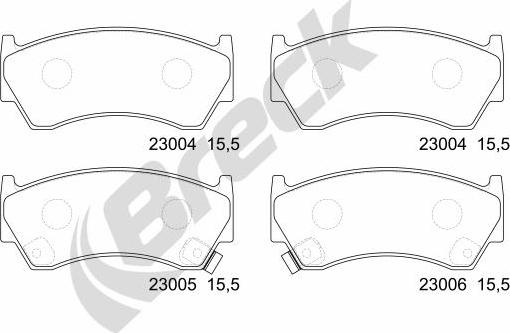 Breck 23004 00 701 10 - Тормозные колодки, дисковые, комплект autosila-amz.com