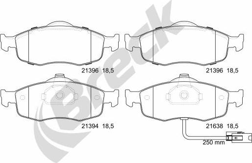 Breck 23071 00 701 10 - Тормозные колодки, дисковые, комплект autosila-amz.com