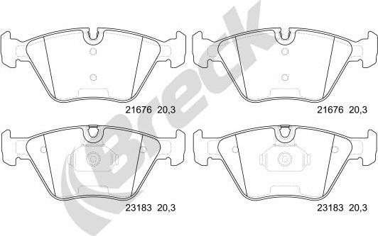 Breck 23183 00 701 00 - Тормозные колодки, дисковые, комплект autosila-amz.com