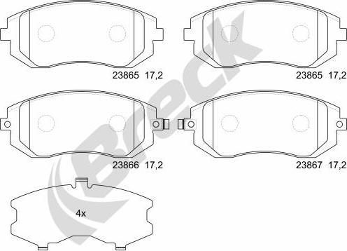 Breck 23865 00 701 00 - Тормозные колодки, дисковые, комплект autosila-amz.com