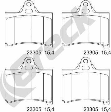 Breck 23305 00 702 00 - Тормозные колодки, дисковые, комплект autosila-amz.com