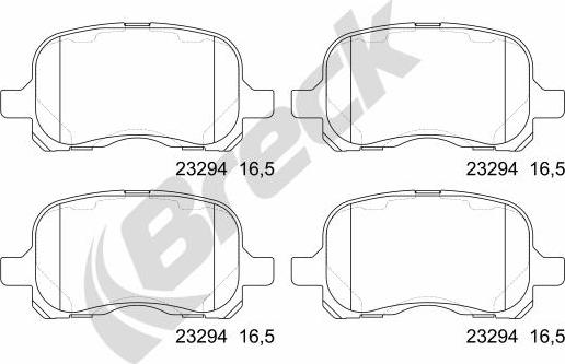 Breck 23294 00 701 00 - Тормозные колодки, дисковые, комплект autosila-amz.com