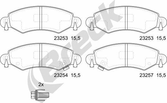 Breck 23253 00 702 10 - Тормозные колодки, дисковые, комплект autosila-amz.com