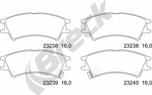 Breck 23238 00 702 10 - Тормозные колодки, дисковые, комплект autosila-amz.com