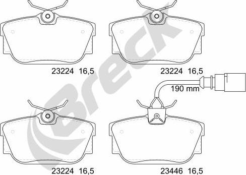 Breck 23224 00 702 10 - Тормозные колодки, дисковые, комплект autosila-amz.com