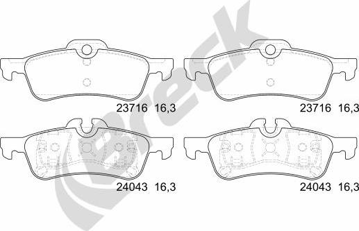 Breck 23716 00 704 00 - Тормозные колодки, дисковые, комплект autosila-amz.com