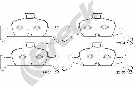 Breck 22402 00 551 00 - Тормозные колодки, дисковые, комплект autosila-amz.com