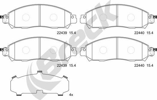 Breck 22439 00 651 00 - Тормозные колодки, дисковые, комплект autosila-amz.com