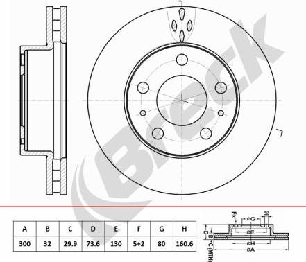 Breck BR 454 VA100 - Тормозной диск autosila-amz.com