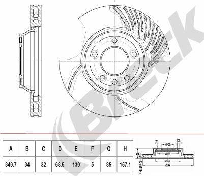 Breck BR 409 VH100 - Тормозной диск autosila-amz.com