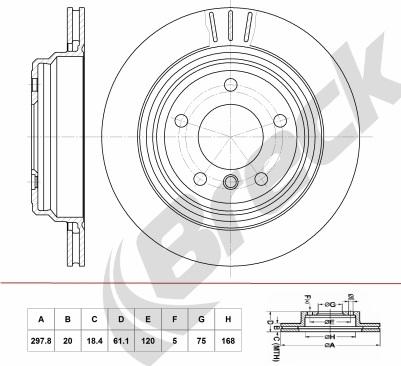 Breck BR 400 VA100 - Тормозной диск autosila-amz.com