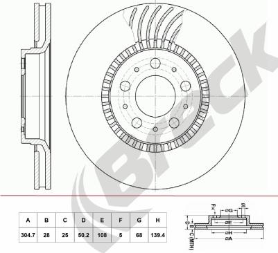 Breck BR 402 VA100 - Тормозной диск autosila-amz.com