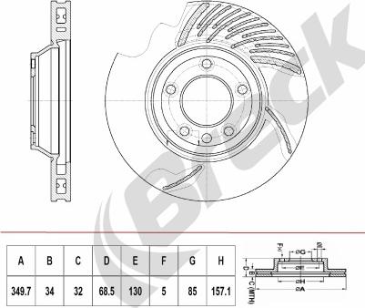 Breck BR 410 VH100 - Тормозной диск autosila-amz.com