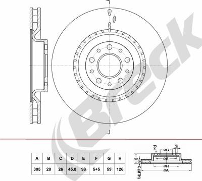 Breck BR 435 VA100 - Тормозной диск autosila-amz.com