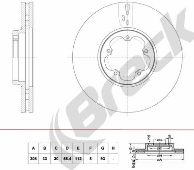 Breck BR 431 VA100 - Тормозной диск autosila-amz.com