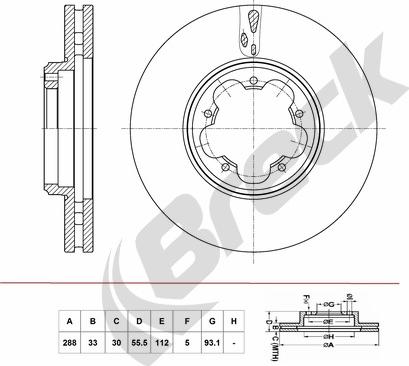 Breck BR 432 VA100 - Тормозной диск autosila-amz.com