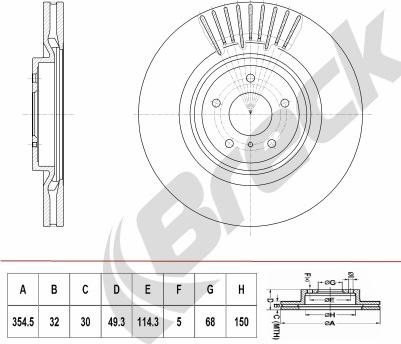 Breck BR 420 VH100 - Тормозной диск autosila-amz.com