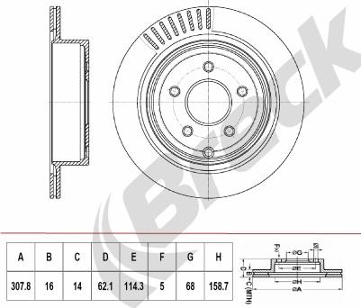 Breck BR 421 VH100 - Тормозной диск autosila-amz.com