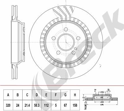 Breck BR 422 VH100 - Тормозной диск autosila-amz.com