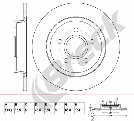 Breck BR 048 SA100 - Тормозной диск autosila-amz.com