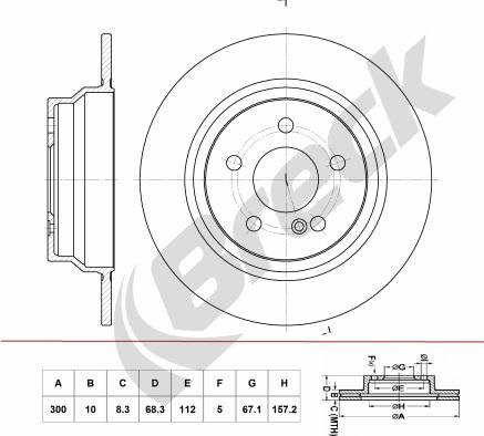 Breck BR 056 SA100 - Тормозной диск autosila-amz.com