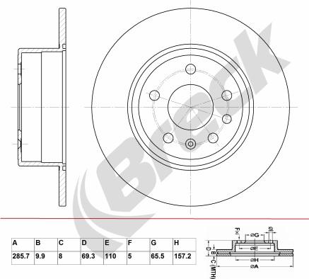 Breck BR 051 SA100 - Тормозной диск autosila-amz.com