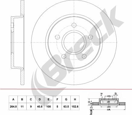 Breck BR 058 SA100 - Тормозной диск autosila-amz.com