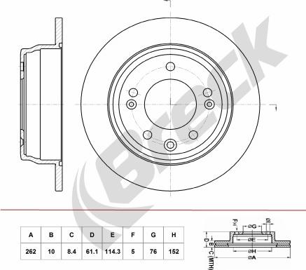 Breck BR 060 SA100 - Тормозной диск autosila-amz.com