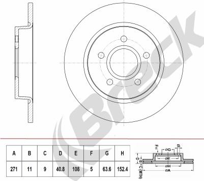 Breck BR 068 SA100 - Тормозной диск autosila-amz.com