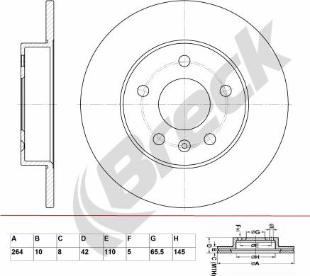 Breck BR 008 SA100 - Тормозной диск autosila-amz.com