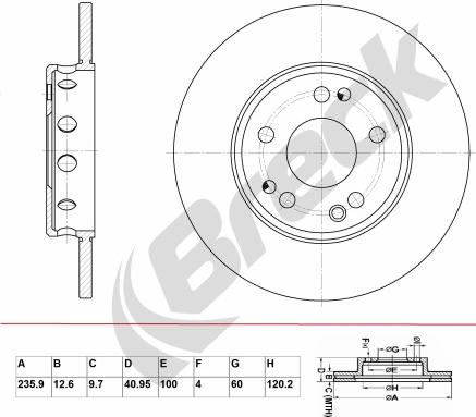 Breck BR 010 SA100 - Тормозной диск autosila-amz.com