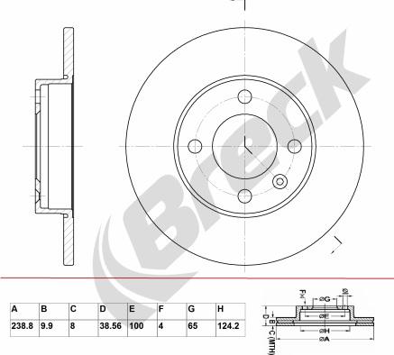 Breck BR 018 SA100 - Тормозной диск autosila-amz.com