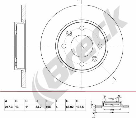 Breck BR 012 SA100 - Тормозной диск autosila-amz.com