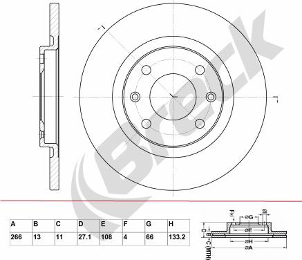 Breck BR 031 SA100 - Тормозной диск autosila-amz.com