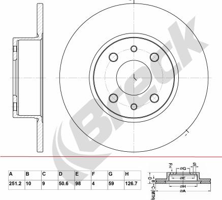 Breck BR 033 SA100 - Тормозной диск autosila-amz.com