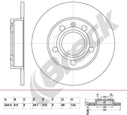 Breck BR 037 SA100 - Тормозной диск autosila-amz.com