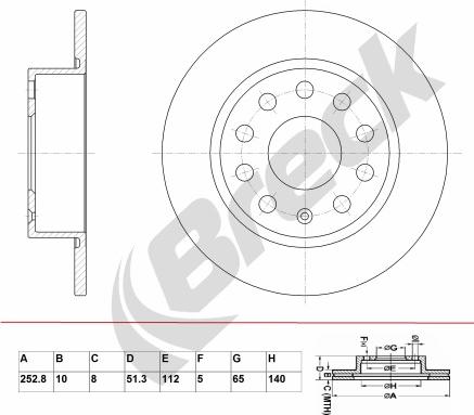 Breck BR 029 SA100 - Тормозной диск autosila-amz.com